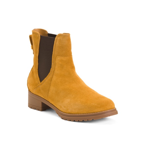 Cole Haan Suede Waterproof Camea Chelsea Boots Amber Color Women’s Size 5 - Picture 1 of 11